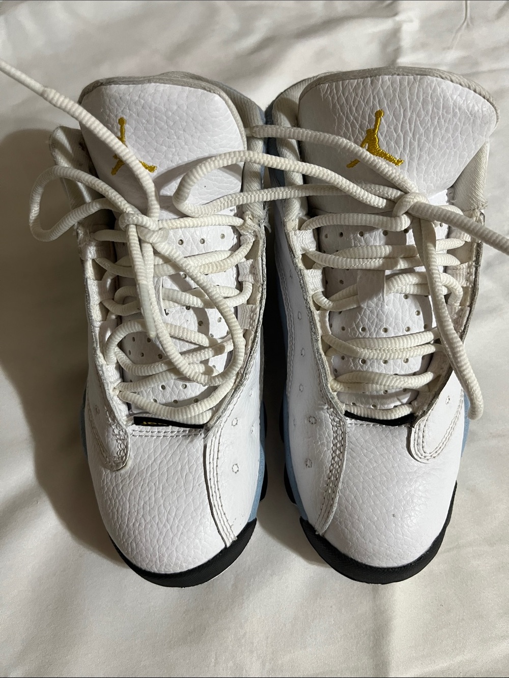 Nike Kids White and Gold Basketball Sneakers